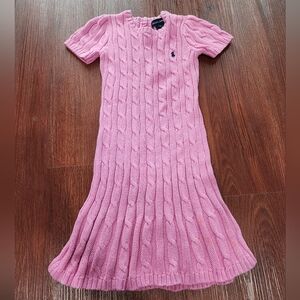 Ralph Lauren Pink Cable Knit Sweater Dress